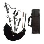 Scottish Black Rosewood Silver Mounts Bagpipes
