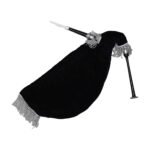 Scottish Bagpipe Silver Plain Mounts Black Finish