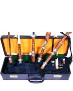 Scottish Bagpipe Black Watch Tartan Silver Plain Mounts