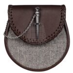 Brown Leather and Gray Tweed Day Sporran