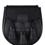 Plain Black Leather Day Sporran