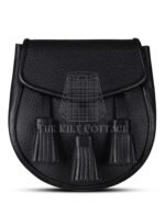 Plain Black Leather Day Sporran