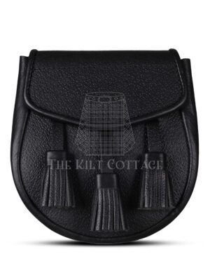 Plain Black Leather Day Sporran