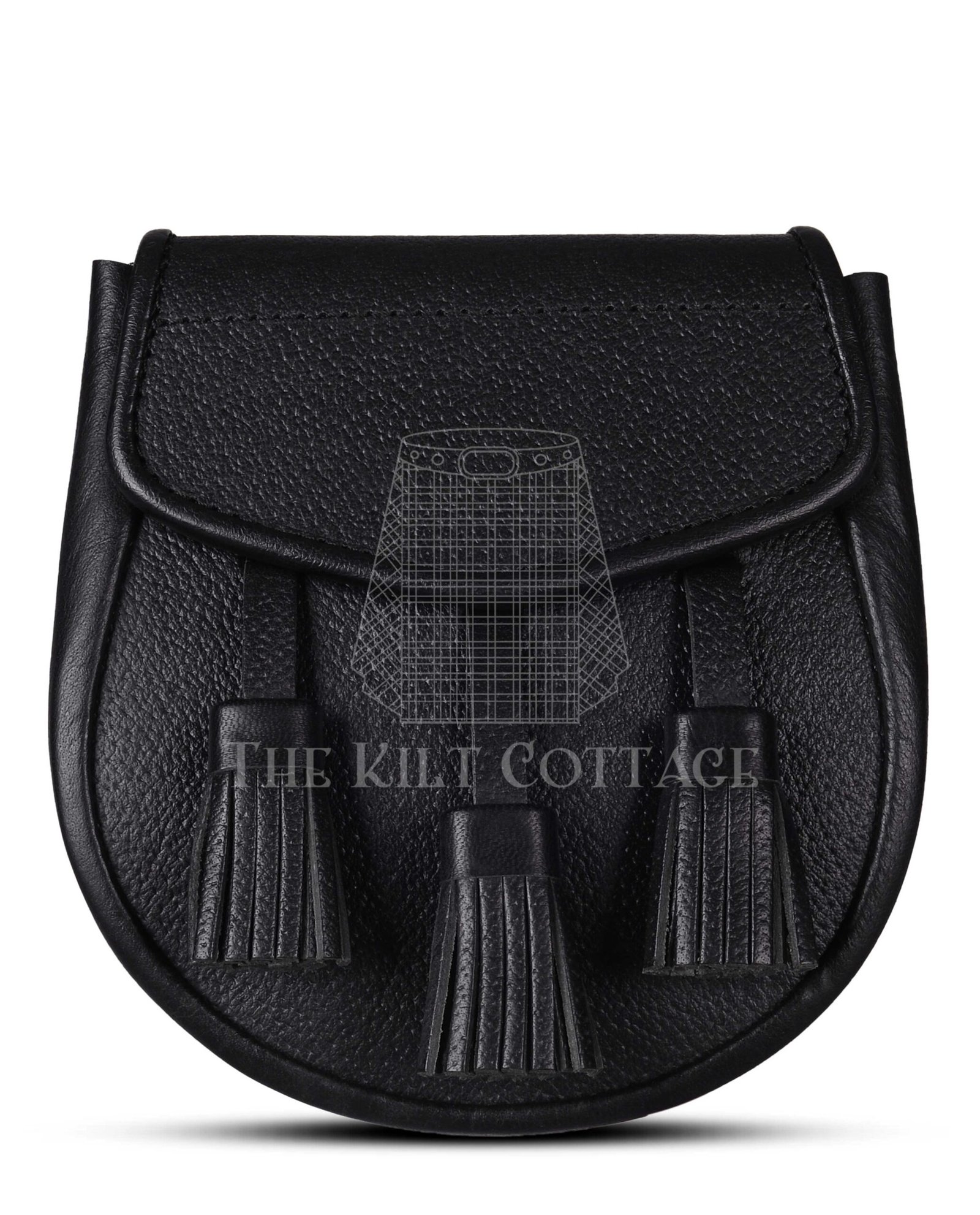 Plain Black Leather Day Sporran