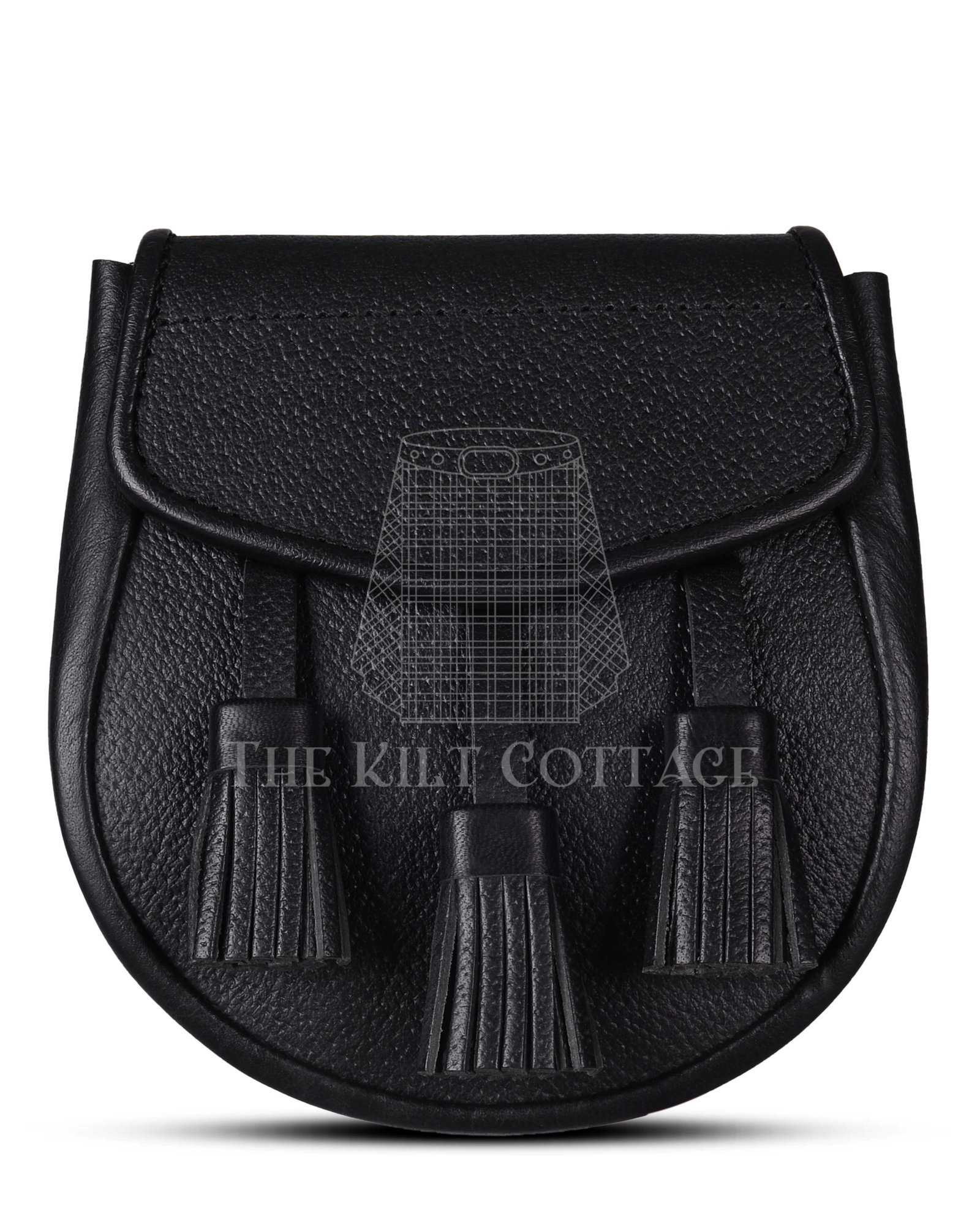 Plain Black Leather Day Sporran Plain Black Leather Day Sporran