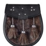 Brown Seal Fur Semi Dress Embossed Semi Dress Sporran