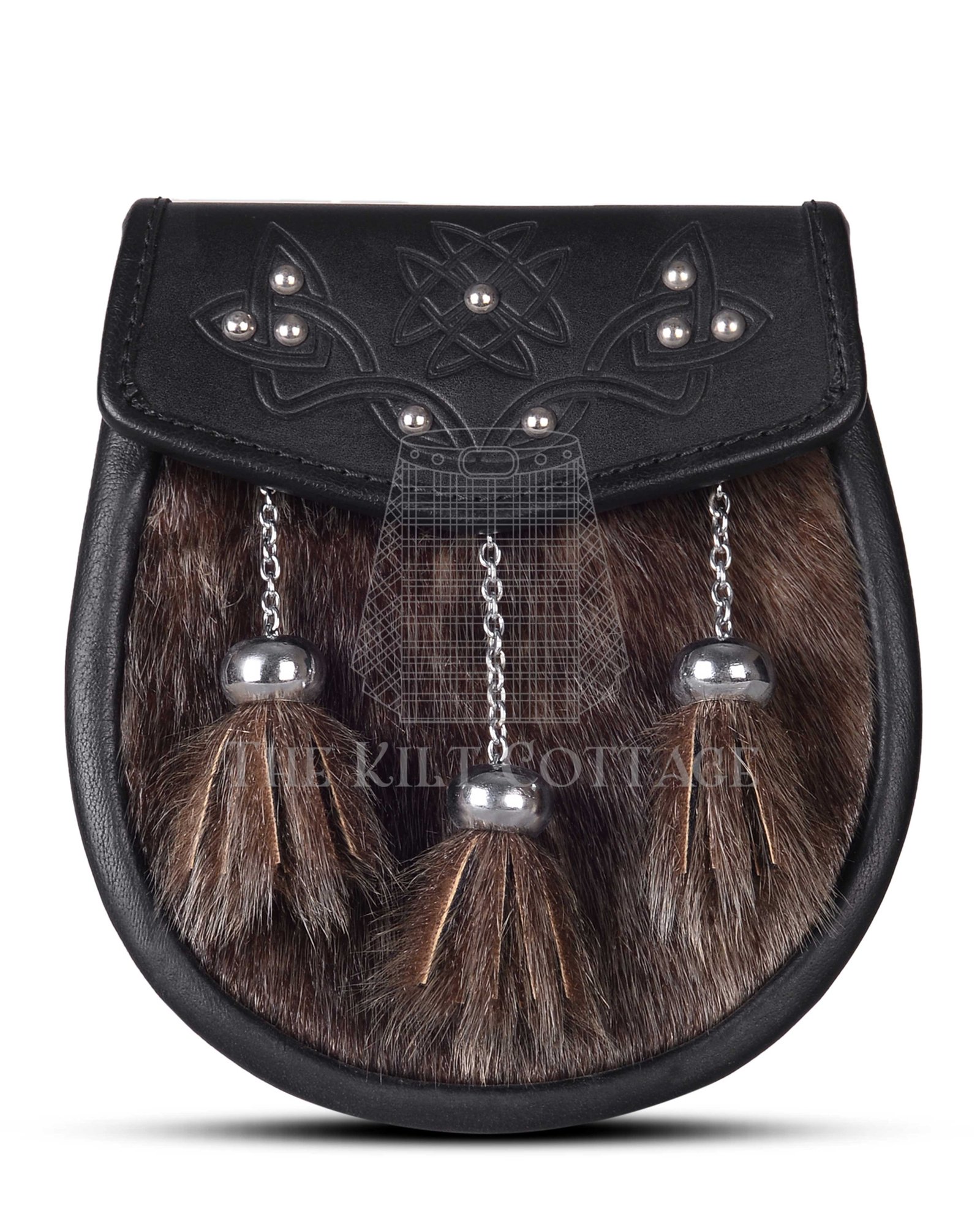 Brown Seal Fur Semi Dress Embossed Semi Dress Sporran Brown Seal Fur Semi Dress Embossed Semi Dress Sporran