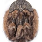 Brass Stag Head Coyote Fur Full Dress Sporran