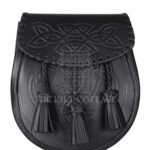 Black Leather Embossed Day Sporran