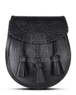 Black Leather Embossed Day Sporran