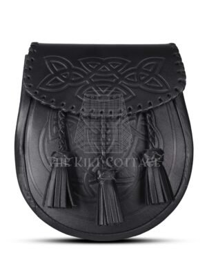 Black Leather Embossed Day Sporran