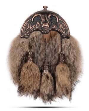 Bronze Highland Cow Coyote Fur Full Dress Sporran