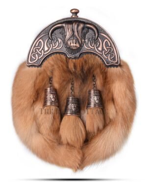 Bronze Highland Cow Red Fox Fur Full Dress Sporran