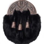 Bronze Thistle Black Rabbit Fur Full Dress Sporran