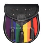 Black Leather LGBTQ Pride Flag Dress Sporran