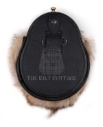 Brass Stag Head Coyote Fur Full Dress Sporran