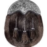 Silver Stag Head Dark Seal Fur Full Dress