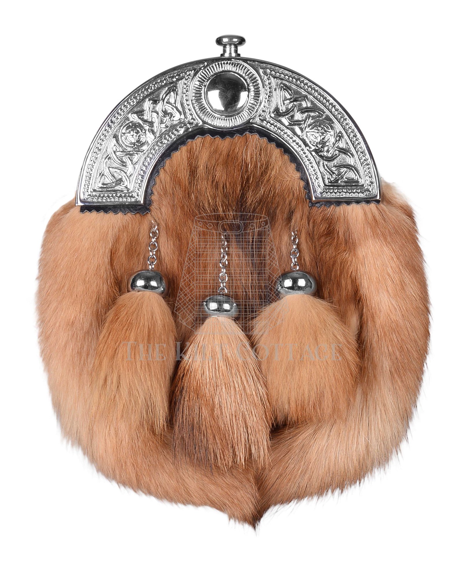 Regular Cantle Red Fox Fur Full Dress Sporran Regular Cantle Red Fox Fur Full Dress Sporran