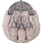 Nickle Brushed Thistle Brown Rabbit Fur Full Dress Sporran