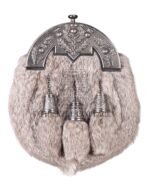 Nickle Brushed Thistle Brown Rabbit Fur Full Dress Sporran