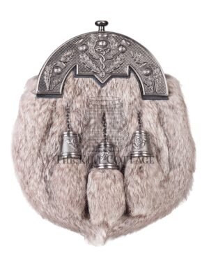 Nickle Brushed Thistle Brown Rabbit Fur Full Dress Sporran