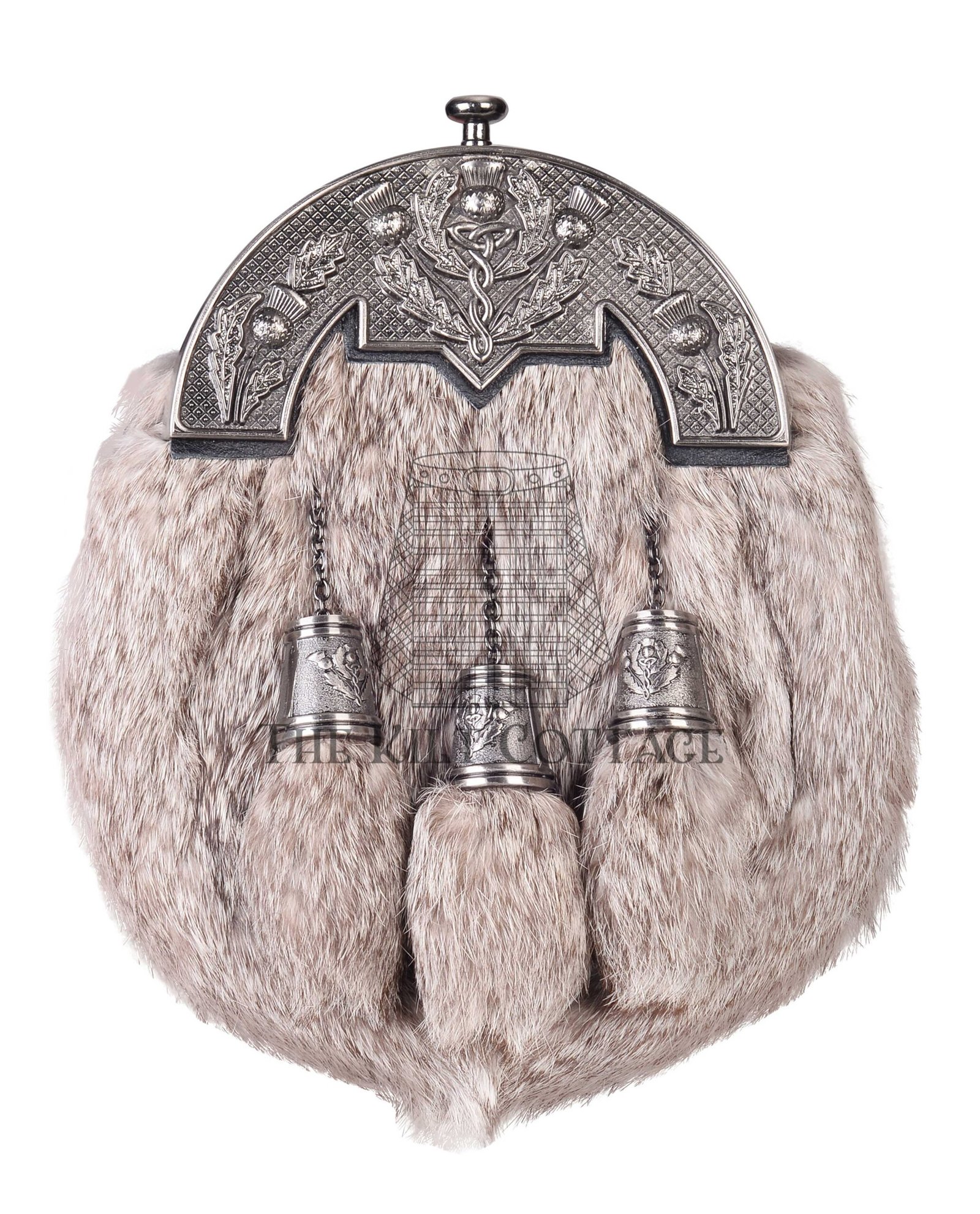 Nickle Brushed Thistle Brown Rabbit Fur Full Dress Sporran