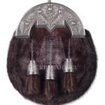 Nickle Brushed Thistle Brown Seal Fur Full Dress Sporran