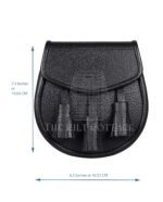 Plain Black Leather Day Sporran
