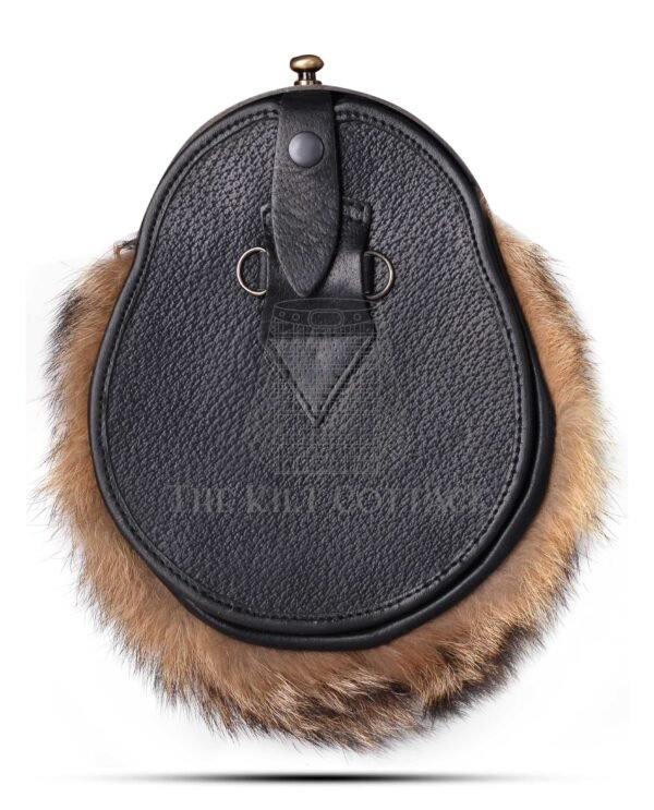 Brass Stag Head Coyote Fur Full Dress Sporran