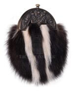 Brass Thistle Skunk Fur Full Dress Sporran
