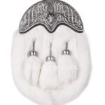 Nickle Brushed Stag Head White Rabbit Fur Full Dress Sporran
