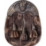 Brass Highland Cow Seal Fur Full Dress Sporran