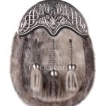 Nickle Brushed Stag Head Seal Fur Full Dress Sporran