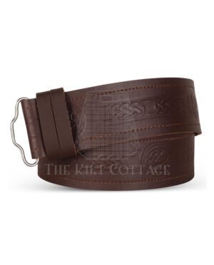 Celtic Knots and Circle Embossed Brown Belt