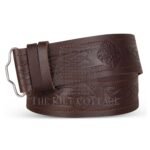 Celtic Knots Diamond Shape Embossed Brown Belt