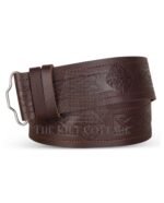 Celtic Knots Diamond Shape Embossed Brown Belt