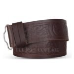 Rampant Lion Embossed Brown Belt