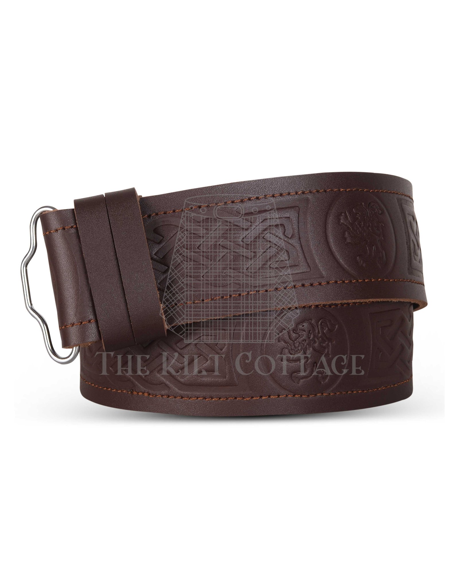 Rampant Lion Embossed Brown Belt Rampant Lion Embossed Brown Belt