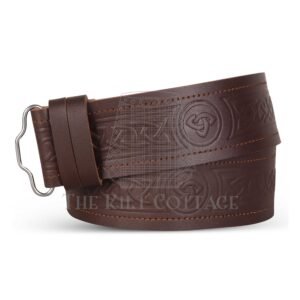 Trinity Knots Embossed Brown Belt
