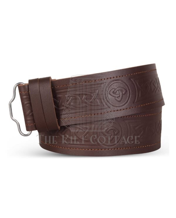 Trinity Knots Embossed Brown Belt