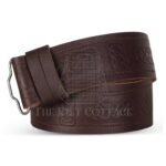 Vertical Celtic Knots Embossed Brown Belt