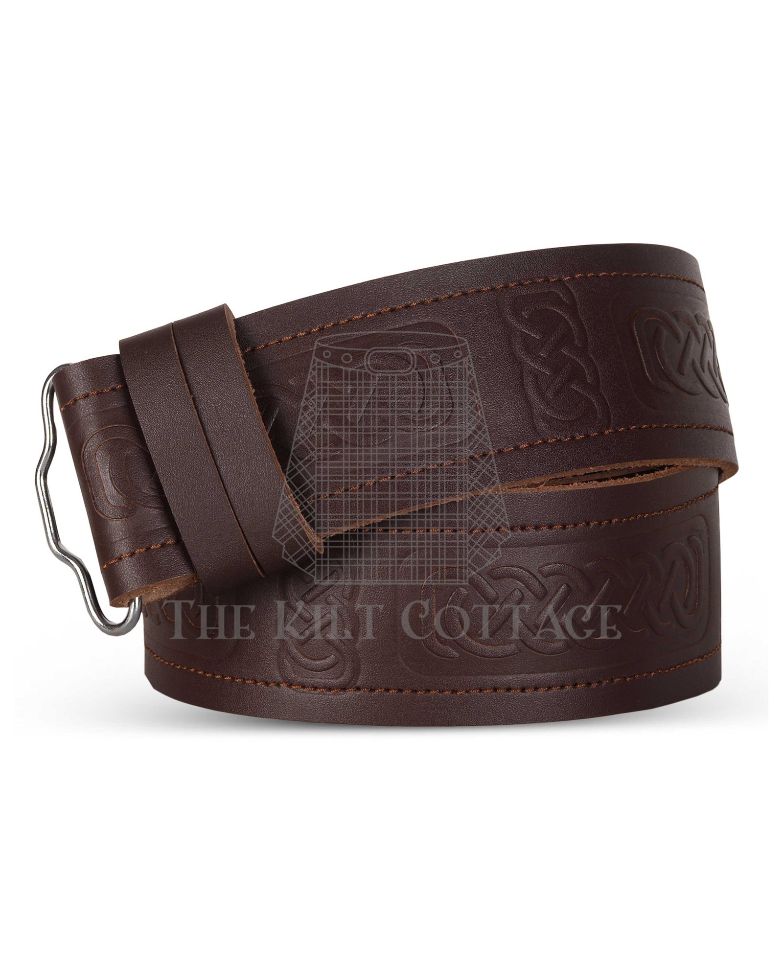 Vertical Celtic Knots Embossed Brown Belt Vertical Celtic Knots Embossed Brown Belt