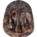 Brass Thistle Seal Fur Full Dress Sporran