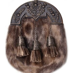 Brass Thistle Seal Fur Full Dress Sporran