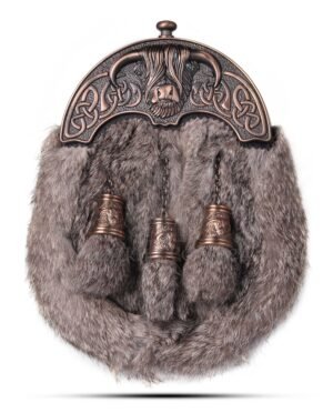 Bronze Highland Cow Brown Rabbit Fur Full Dress Sporran