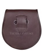 Special Embossed Brown Leather Seal Fur Semi Dress Sporran
