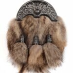 Nickle Brushed Highland Cow Coyote Fur Full Dress Sporran
