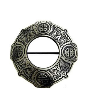 Celtic Knot Antique Finish Fly Plaid Piper Scottish Brooch