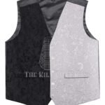 Black Barcode Tartan 5 Buttons Argyll Waistcoat