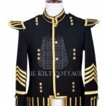 Scottish Black Gold Military Doublet Jacket